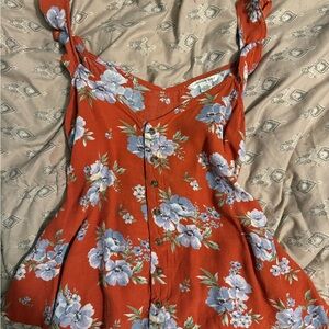 American Eagle Outfitters Red Floral Blouse